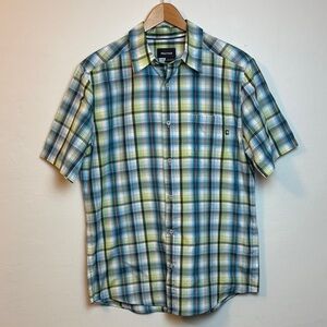 Marmot Men’s Medium Eldridge S/S Shirt Plaid Button Up Outdoor Lightweight